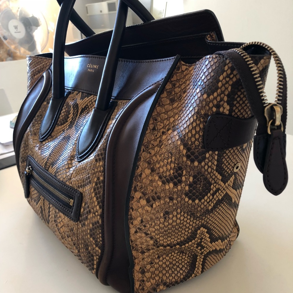 Celine Python Leather Luggage Tote - Picture 4 of 5